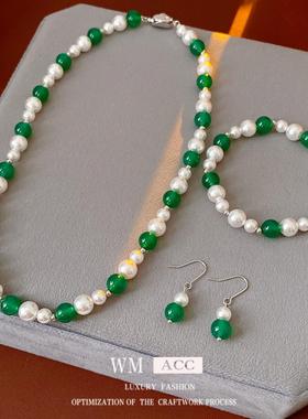 vintage珍珠玛瑙复古饰品套装