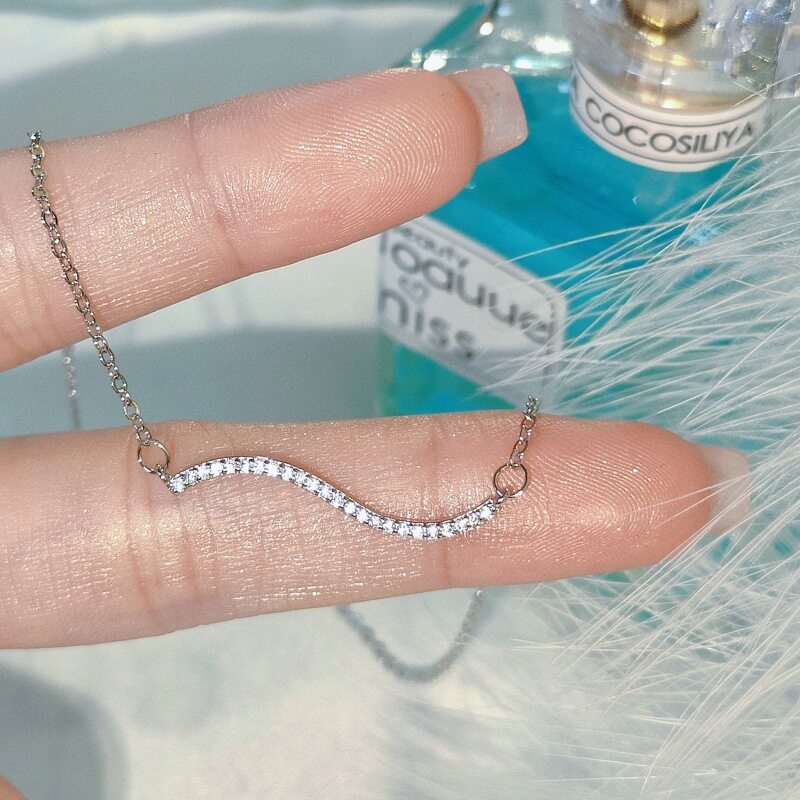 波浪项链女小众设计感吊坠夏百搭轻奢ins锁骨颈链高级感冷淡风潮