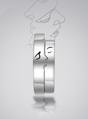 天作之合情侣戒指男女一对戒2024年新款潮小众设计情侣款开口指环