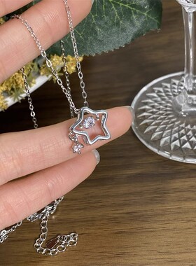 幸运三秒灵动星星项链女时尚轻奢小众百搭高级感锁骨链2023年新款