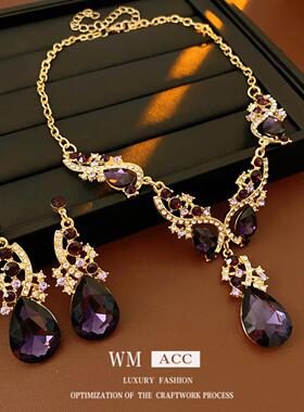 镶钻水滴吊坠轻奢锁骨链