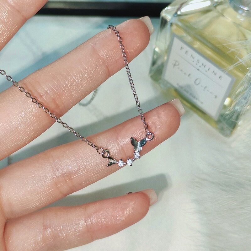 轻奢精致蝴蝶项链女ins小众设计感高级夏不掉色锁骨链温柔饰品潮