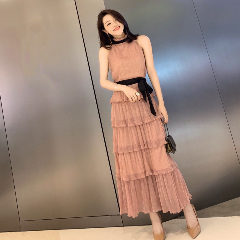 女神范衣服气质名媛连衣裙ifashion2019新款女夏露肩蛋糕裙中长款(用5元券)