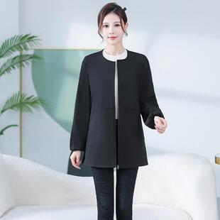 短款 工作服厨房防水防油围裙 罩衣女士加绒加厚上班外套小个子长袖