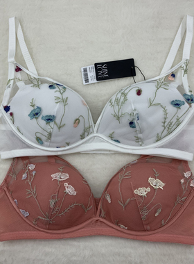 心爱花枝锦3/4无托中厚杯蕾丝刺绣舒适聚拢文胸SL11AC41