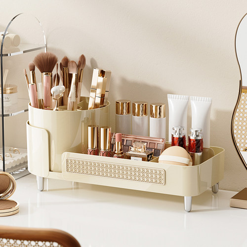 化妆品收纳可360旋转桌面置物架