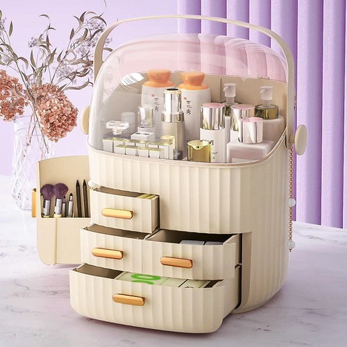 化妆品收纳盒桌面高级感防尘大容量抽屉式化妆台护肤品整理置物架