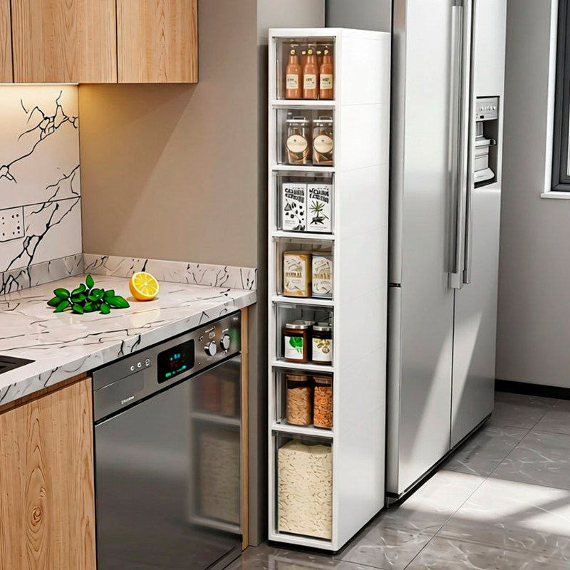 夹缝收纳柜家用厨房储物柜多层抽屉式免安装冰箱超窄边缝隙置物架,收纳整理,收纳柜,淘宝优惠券,粉丝福利购,淘宝优惠卷