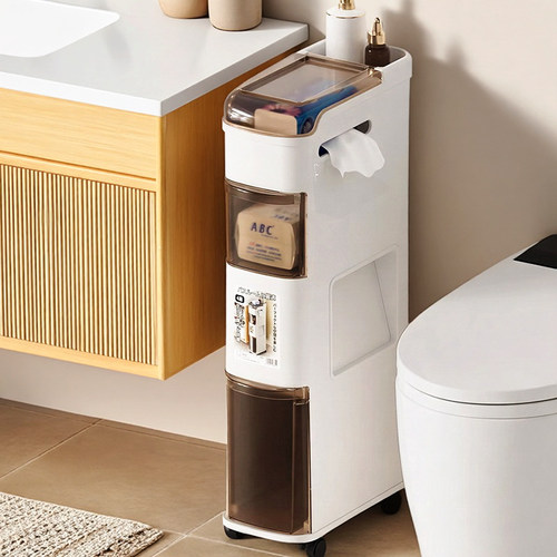 浴室垃圾柜免安装多功能带万向轮