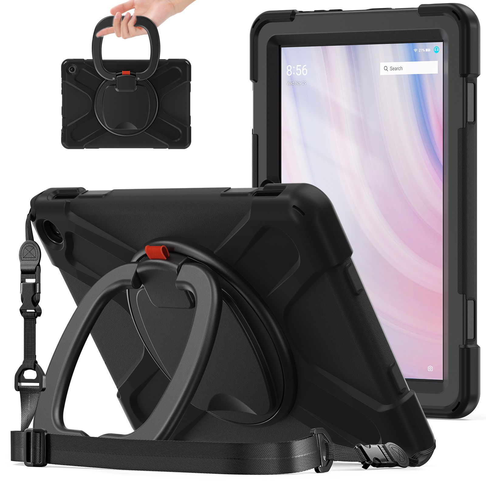 适用亚马逊Fire HD 10 2023平板保护套手提旋转支架fire 10防摔壳