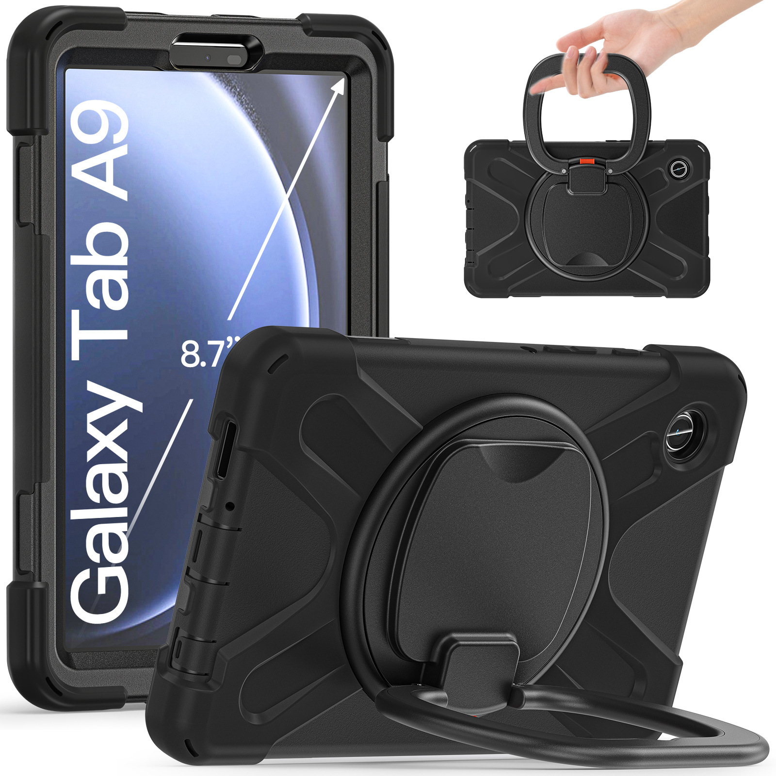 海盗王适用三星Tab A9平板电脑手提保护套SM-X115硅胶防摔三层壳