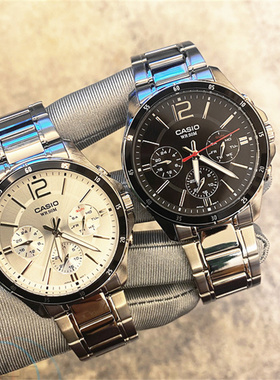 卡西欧手表男CASIO MTP-1374L-1A 1375D 1384三眼防水时尚男士