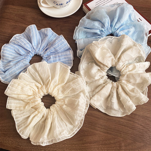 网纱双层大肠发圈韩系高级感头绳绑头发女新款高端超大马尾发绳