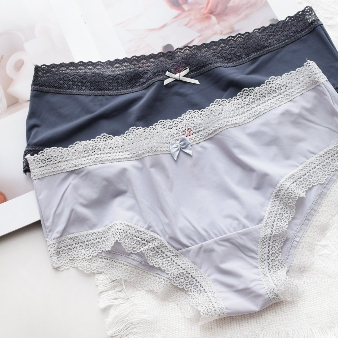 内裤女纯色低腰PINKGIRL牛奶丝