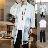 唐装 改良汉服中国风男装 居士披风外套民族风古装 中式 道袍衣夏长衫