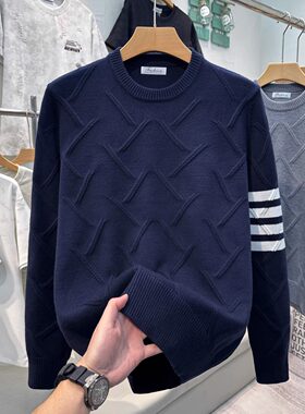 男士毛衣外套冬季加厚针织衫打底衫男装内搭上衣服美式冬装毛线衣