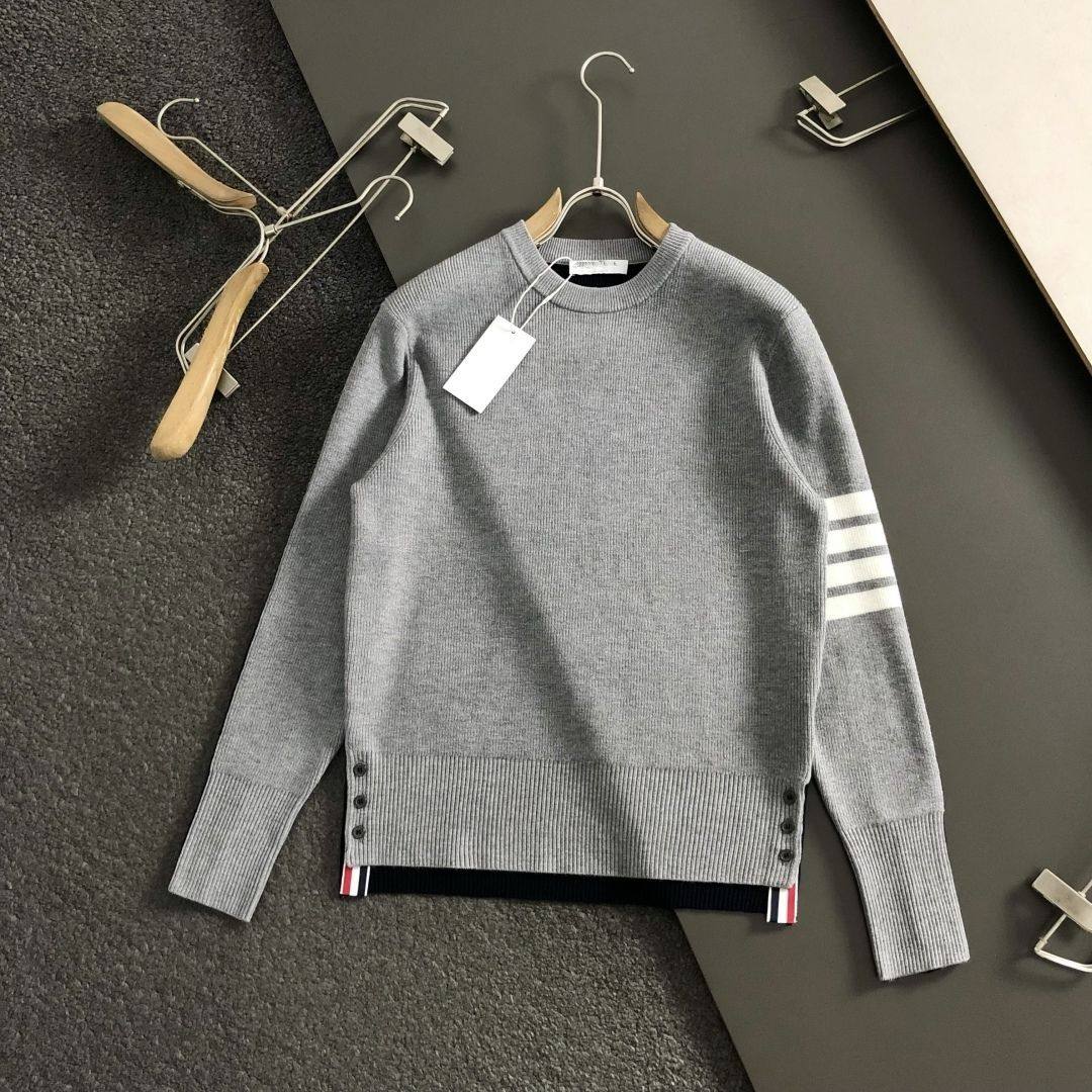 秋冬新款四杆条纹毛衣圆领拼接套头情侣款针织衫上衣保暖毛线衣,男装,针织衫/毛衣,淘宝优惠券,粉丝福利购,淘宝优惠卷
