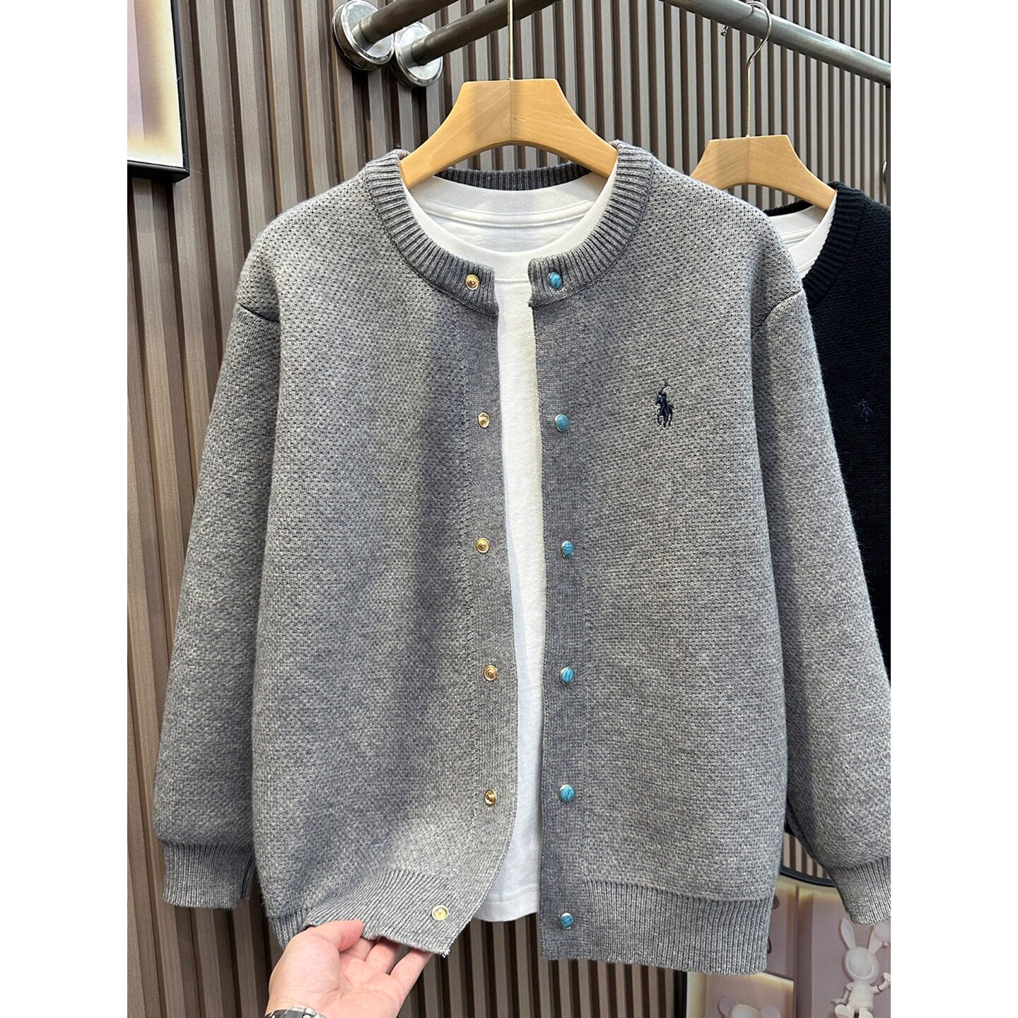 针织开衫外套男士秋冬季2025新款休闲棒球领夹克男秋冬装情侣上衣