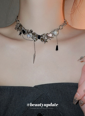 欧美潮酷重工金属设计项链小众冷淡朋克风颈链轻奢嘻哈风吊坠项饰