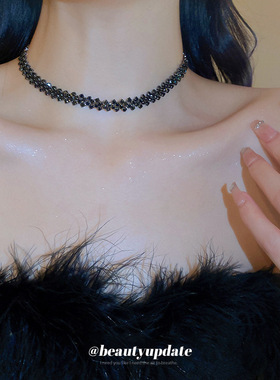 欧美满钻拼接项链choker项圈网红个性潮流颈链时尚小众设计感项饰