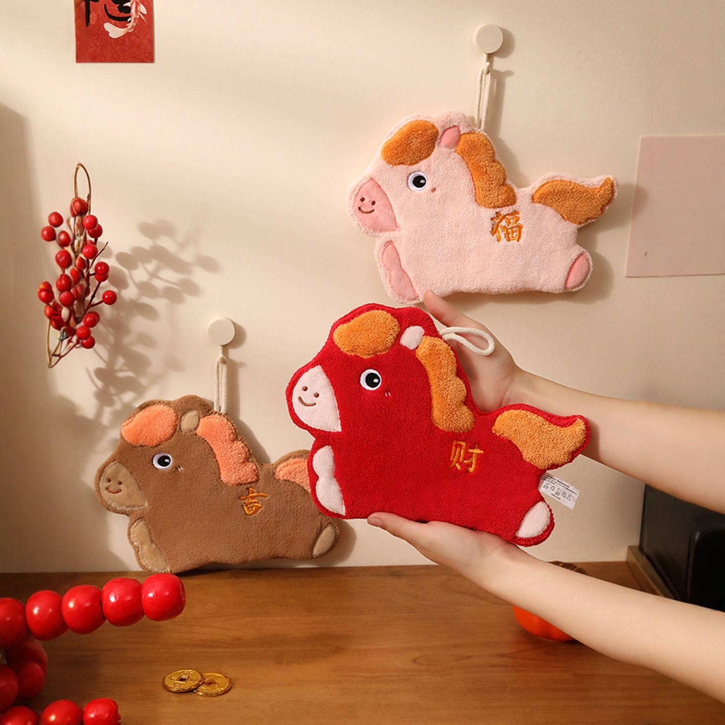 新年厨房擦手巾珊瑚绒加大加厚吸水抹布帕擦手毛巾挂式可爱擦手帕,家庭/个人清洁工具,厨房擦手巾,淘宝优惠券,粉丝福利购,淘宝优惠卷