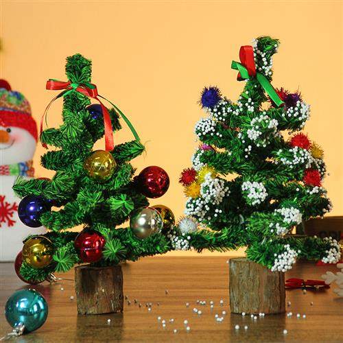 圣诞装饰品摆件迷你小树圣诞树套餐桌面小型树橱窗装饰商场柜台