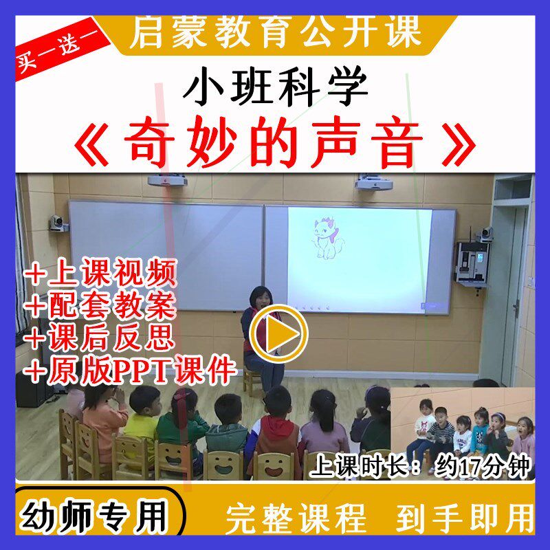 幼儿园幼师优质公开课小班科学活动奇妙的声音视频教案课件ppt