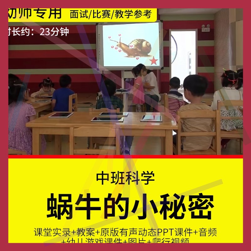 1幼儿园教师面试比赛培训优质公开课资料中班科学《蜗牛的小秘密