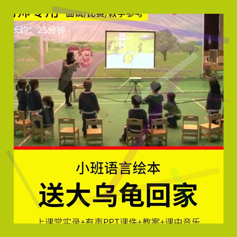 1幼儿园教师面试比赛优质公开课小班绘本语言游戏《送大乌龟回家