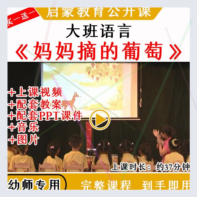 幼儿园优质公开课大班语言绘本妈妈摘的葡萄视频教案课件PPT