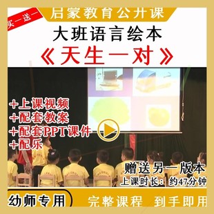 幼儿园应彩云大班语言绘本《天生一对》优质公开课教案课件PPT.