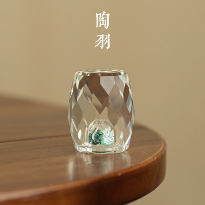水晶盖置茶道茶器高端配件