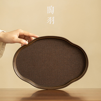 復(fù)古竹制托盤海棠茶盤壺托盤