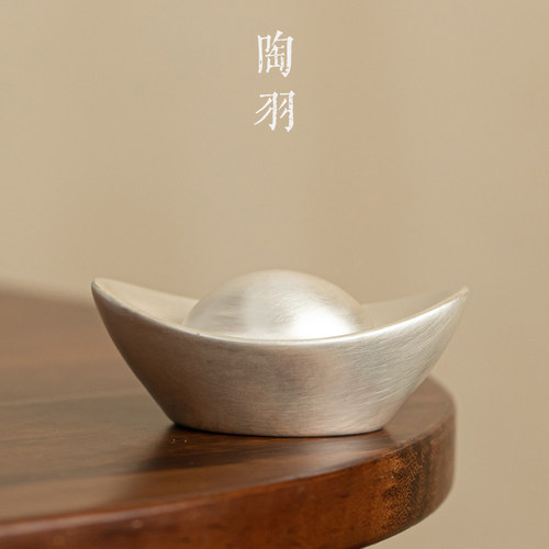 瓷胎鎏银元宝盖置功夫茶具配件