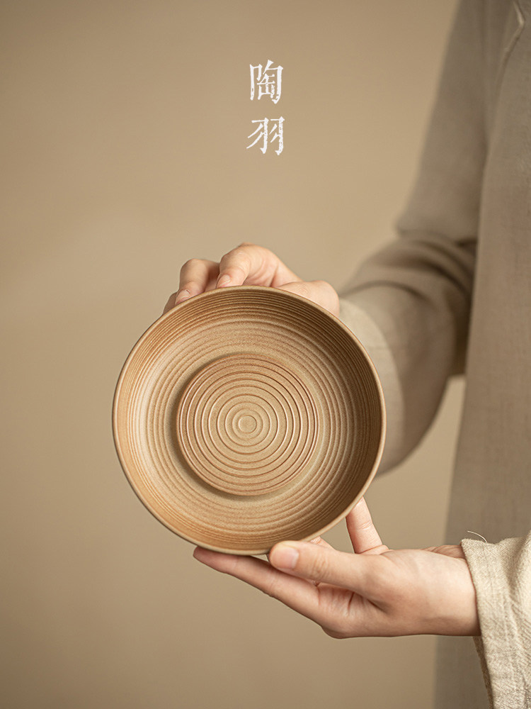 粗陶螺纹壶承干泡台小茶盘家用陶瓷复古壶垫茶具配件茶托盘茶点盘,餐饮具,茶道/零配,淘宝优惠券,粉丝福利购,淘宝优惠卷
