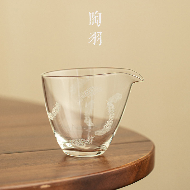 羽棠高硼硅玻璃公道杯家用防烫茶海公杯透明分茶器功夫茶具配件