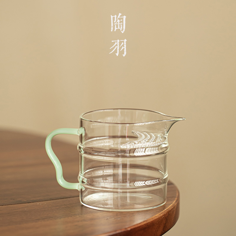 半月牙竹節玻璃公道杯加厚耐熱