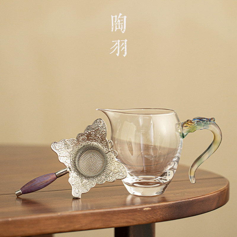 耐热玻璃公道杯蝴蝶茶漏组合家用大号茶海公杯分茶器功夫茶道配件图片
