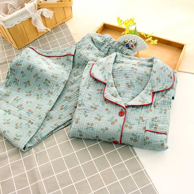 女生开衫棉纱家居服纯棉薄款