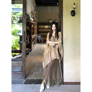 蕾丝显瘦长裙 古风吊带连衣裙女夏季 MaxMooroe她 木质调%新中式