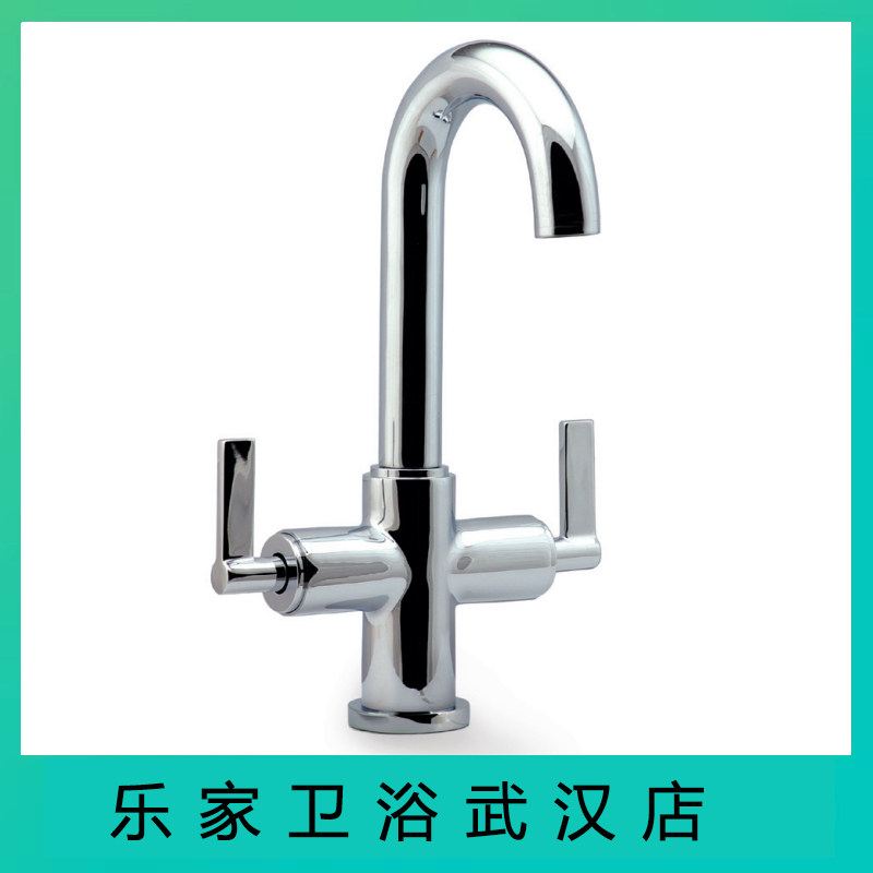 乐家卫浴安笛单孔脸盆龙头5A3063C0N双把冷热台盆高出水龙头全铜