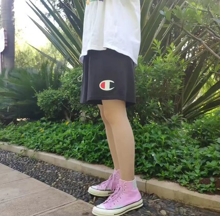 美版 champion 运动短裤纯棉大C印花休闲裤 经典五分裤 男女同款