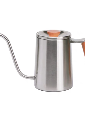 Tiamo花梨木圆把手细口手冲咖啡细嘴壶304不锈钢滴漏式家用600ml