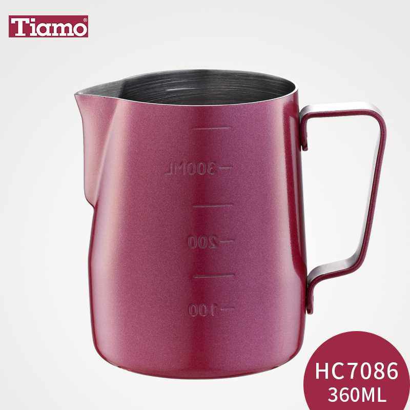 Tiamo不锈钢手冲咖啡拉花杯加厚刻度牛奶缸360ml