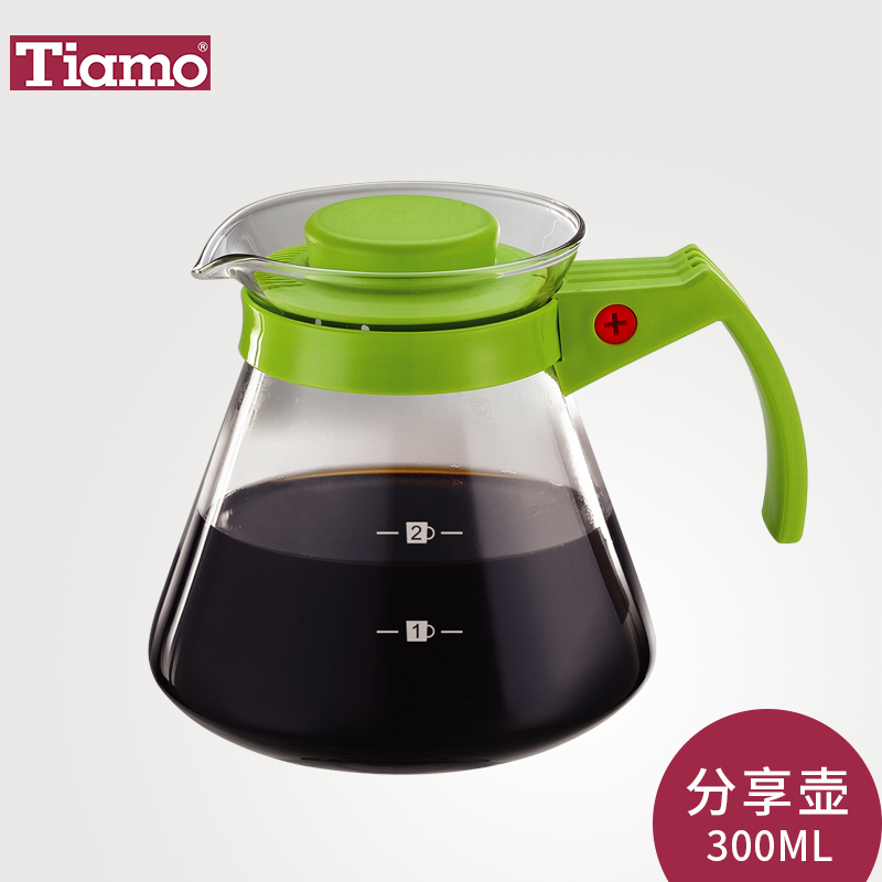 Tiamo手冲咖啡壶300ml三角玻璃
