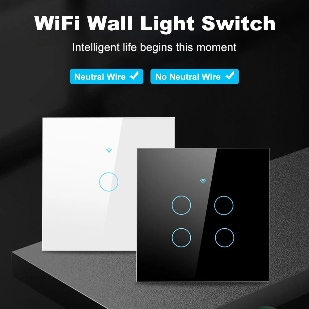 涂鸦wifi智能触摸开关 86型wifi+RF单火零火通用版 Alexa语音控制图片