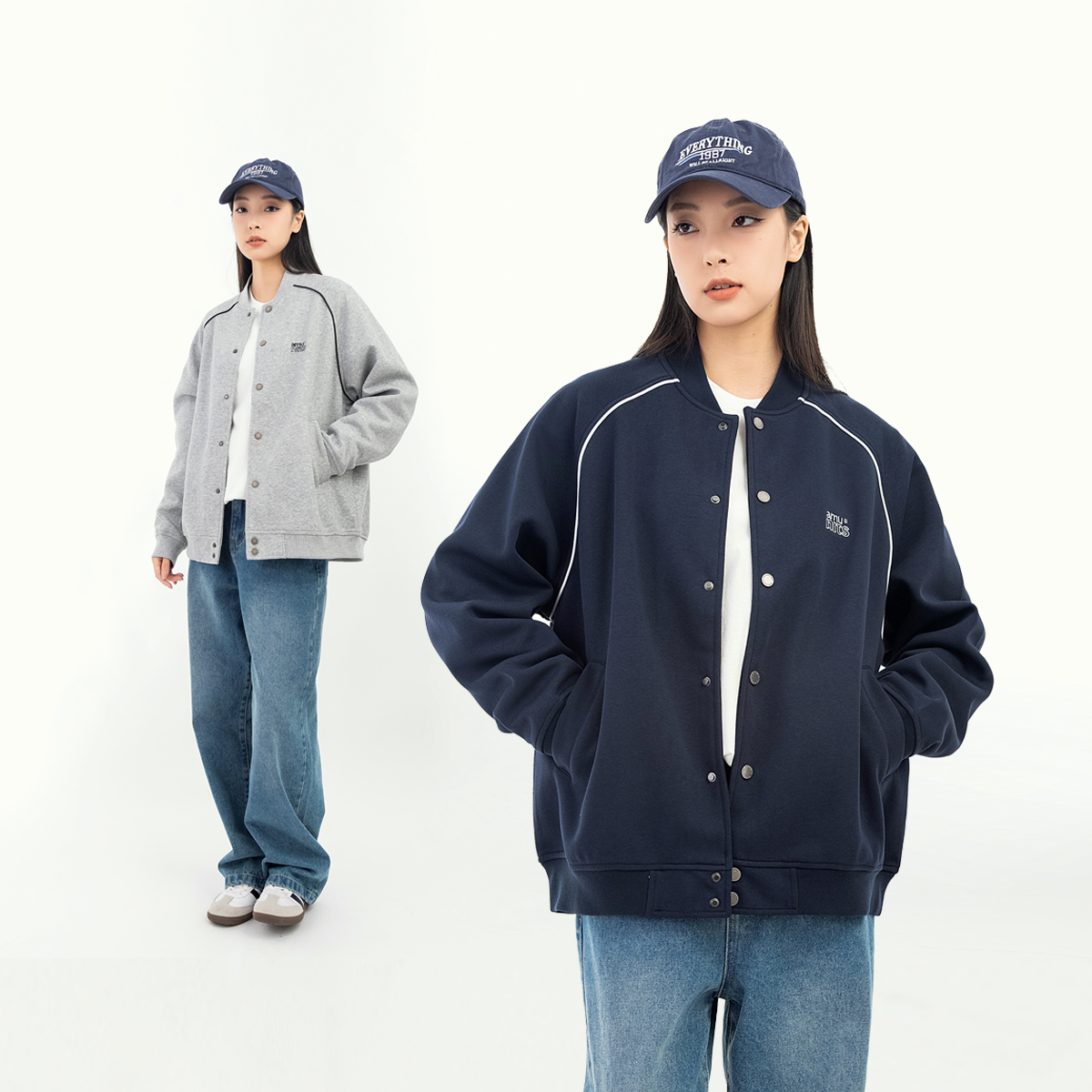MANNSTU 2025春季美式复古运动上衣棒球服女情侣休闲宽松夹克外套