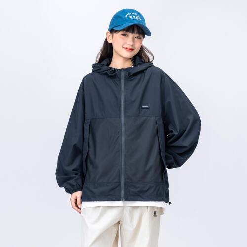 宽松休闲工装连帽防晒衣女
