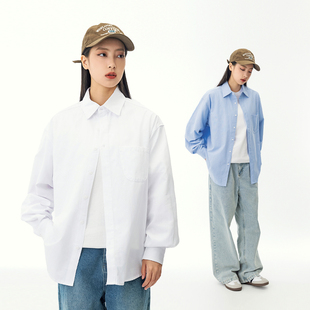 2026春季 牛津纺衬衫 日系街头工装 衬衣女情侣装 上衣男 长袖 MANNSTU
