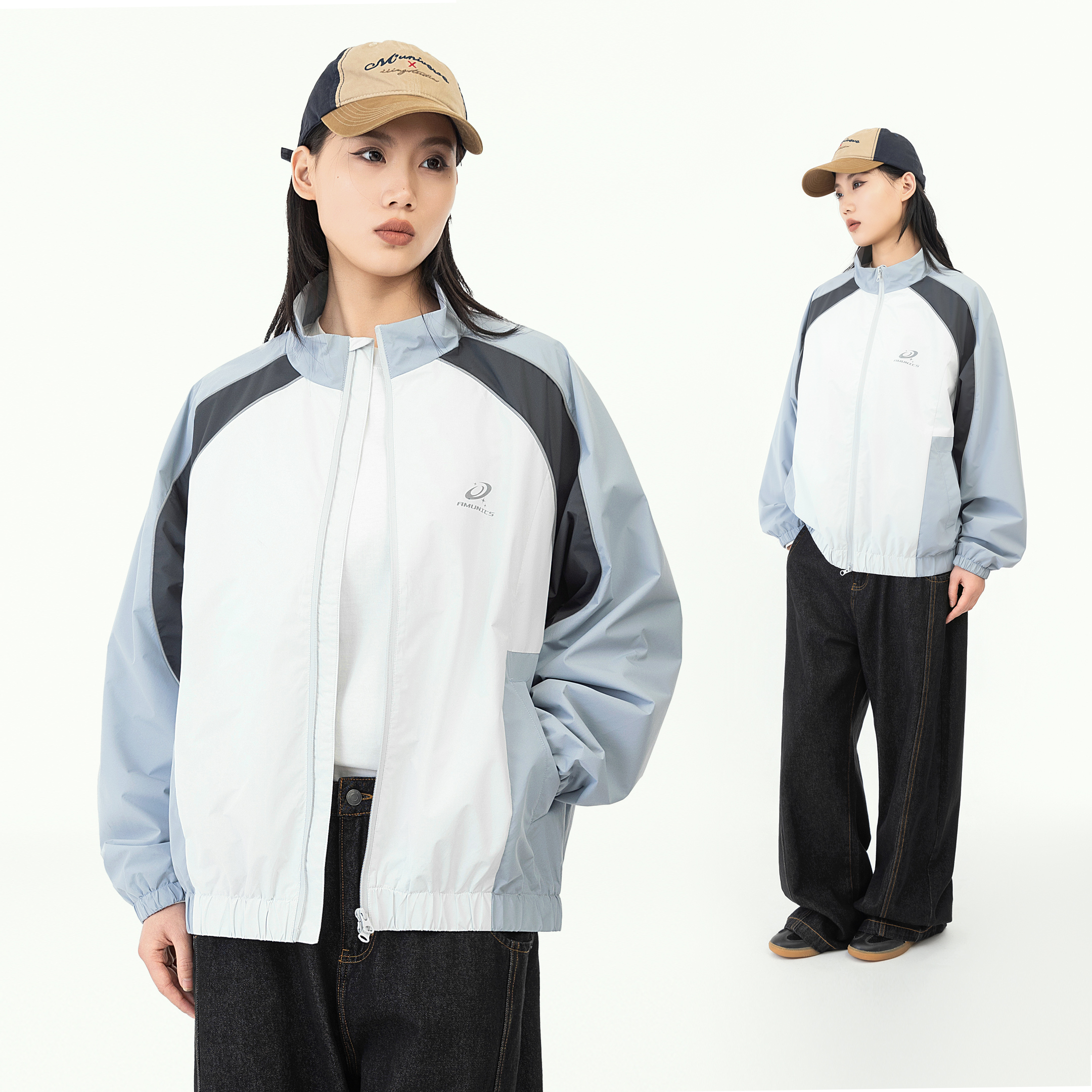 MANNSTU 2025秋冬季特氟龙三防立领夹克男休闲宽松冲锋上衣外套女